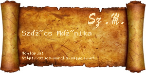 Szűcs Mónika névjegykártya